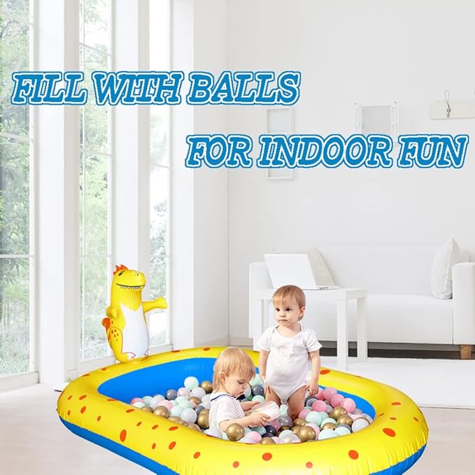 Inflatable Sprinkler Pool for Kid Family, Cute Dinosaur Sprinkler Swimming Pool, 3 in 1 Splash Play Wading Kiddie Pool for Summer Outdoor Water Play, Backyard, Garden Water Fun Toy, 67"x 41"
