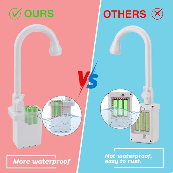 BOBXIN Play Sink with Running Water, Kids Pretend Play Kitchen Toy Sink for Girl, Role Play Electric Dishwasher Kitchen Water Toys Set with Upgraded Working Faucet and Dishes Playset for Boy Toddler