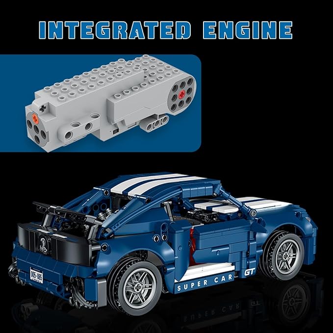 WISEPLAY Model Car Kits to Build for Adults - STEM Projects for Kids Ages 8-12 - Build Your Own Remote Control Building Car Kit - Great STEM Building Sports Car Gift 952 Pieces