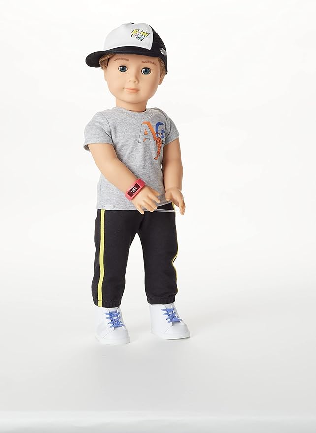 American Girl Truly Me 18-inch Doll Accessories Black Joggers, Baseball Cap, and Fitness-Style Watch, For Ages 6+