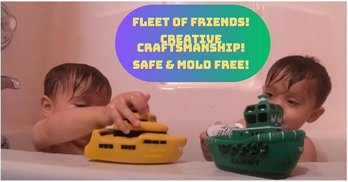 ITTY Bitty Boats - Educational Bath Toy for Toddlers 1-5, Bath Toy for Kids Ages 1-5, Pool Toy for Toddlers 1-5, Learning Toy for Toddler Girls and Boys (Tug Boat (Pink))