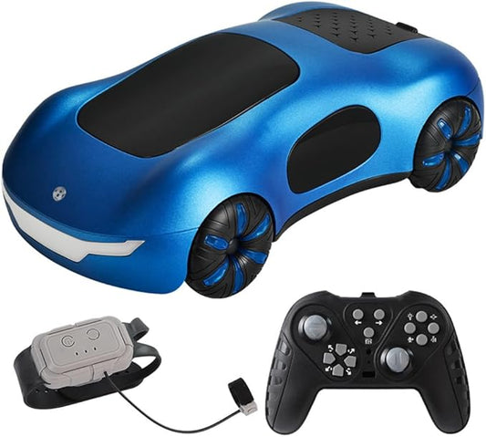 Remote Control Car, Gesture Sensing RC Sunt Car, 2.4GHz RC Drift Car for Kids with Spray Light and Sound, 360?Rotating Side Drifting RC Cars Birthday Gifts for Boys Girls (Blue), 1 Battery