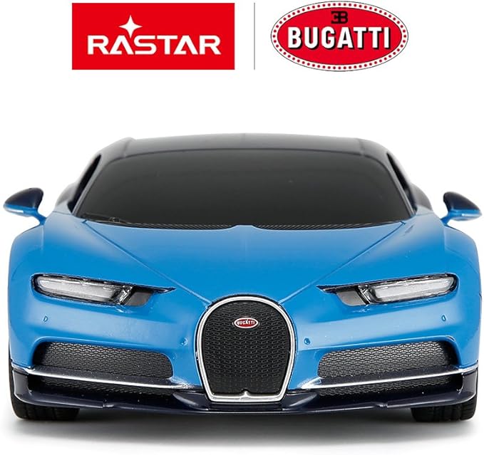 RASTAR Bugatti Veyron Chiron RC Car 1:24 Scale Remote Control Toy Car, Bugatti Chiron R/C Model Vehicle for Kids - Blue