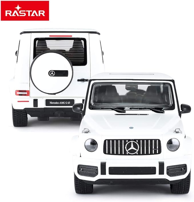 RASTAR Off-Road Remote Control Car, 1:14 Mercedes-AMG G63 R/C Off-Roader Toy Car, Doors Open/Working Lights - White/2.4Ghz
