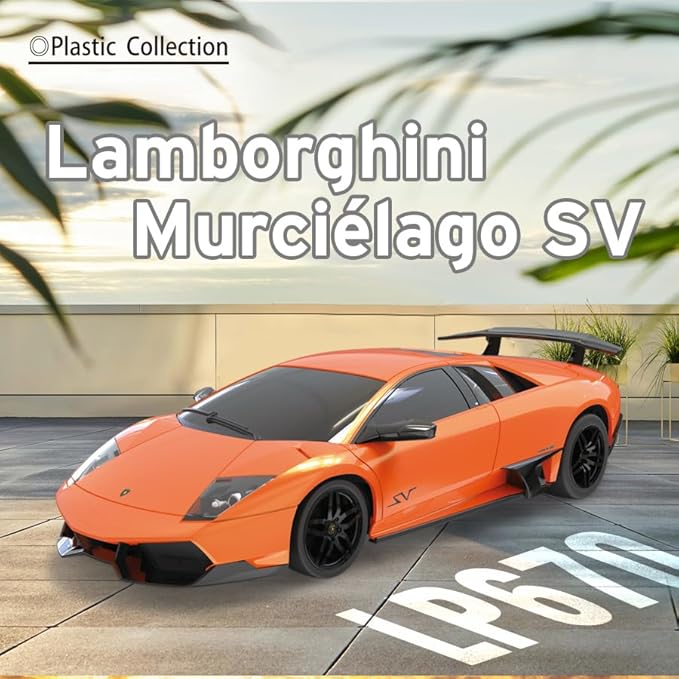 Vinie Remote Control Car for Boys, RC Cars Lamborghini Murciélago, 1:24 Scale Officially Licensed Kids Toys, Lambo LP670 Drift Car with Cool Led Lights, 4 5 6 7 8 9 10 11 12 Year Old Boy Gift (Orange)