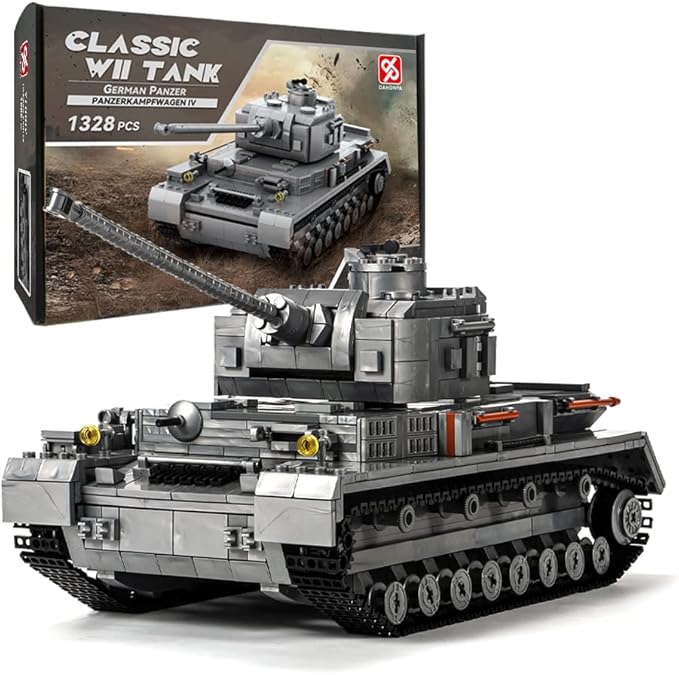 DAHONPA Panzer-Ⅳ Tank Army Building Block(1328 PCS),WW2 Military Historical Collection Model with Soldier Figures,Toys Gifts for Kid and Adult.