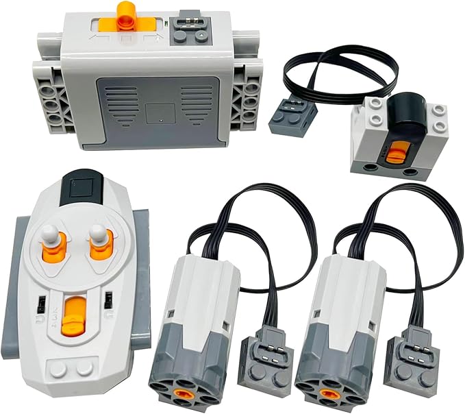 5-in-1 Motor Set Technic Motorized Kit Compatible with Lego: Power Function Battery Box, Technic Remote Control, Electric Motor, Engine Parts, Train Battery Pack, Remote Control (5 Sets)