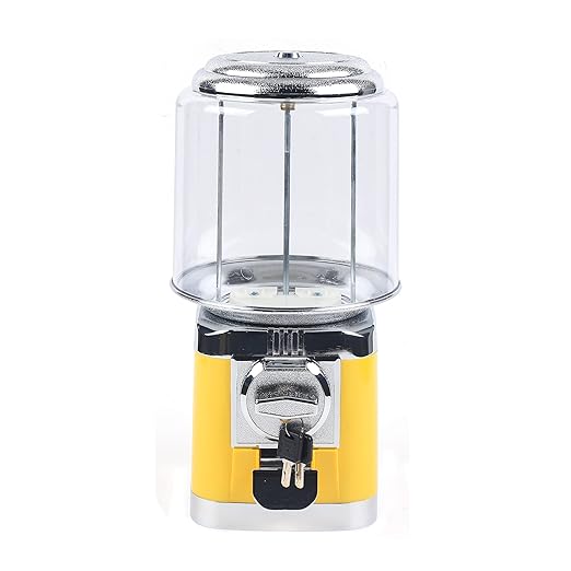 Gumball Machine, Candy Vending Machine, PC Round Gumball Dispenser, Bubble Gum Machine for Game Stores, 25 Cents Coin Operated Gumball Bank for Toy Capsules Bouncy Balls Candy