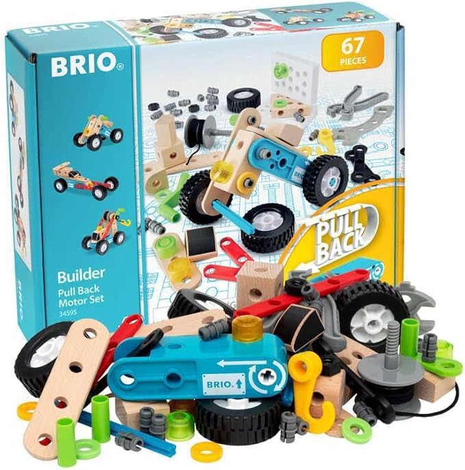 BRIO Builder Pullback Construction Set - Learning, Building and Educational Toys for 3 Year Olds and Up