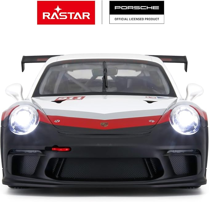 RASTAR RC 1/14 Porsche 911 GT3 Cup Remote Control Sports Car, Porsche Toy Car for Kids Drift RC Race Vehicle – White 2.4G