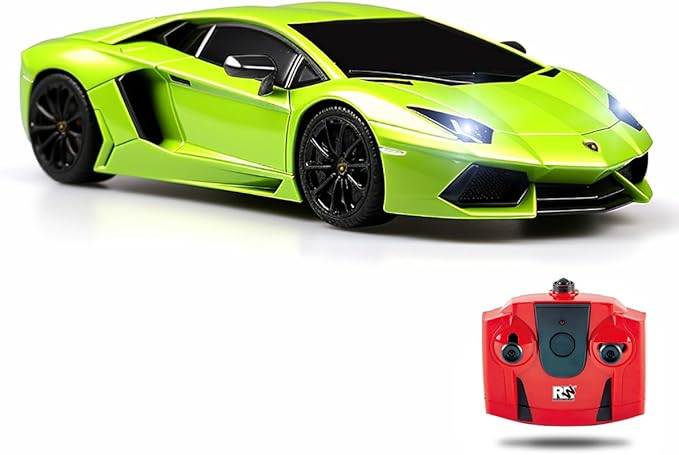 QUN FENG RC Car 1:18 Lamborghini Aventador 2.4G Radio Remote Control Cars Electric Car Sport Racing Hobby Toy Car Grade Licensed Model Vehicle for Kids, Green