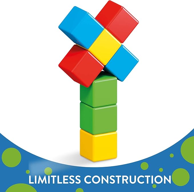 Geomag Premium Swiss-Made MagiCube 8-Piece Magnetic Stacking Cubes Building Set, Toddlers & Kids Ages 1-5, STEM Educational Toy, Creativity, Imagination, Early Learning Fun, Crystal Packaging