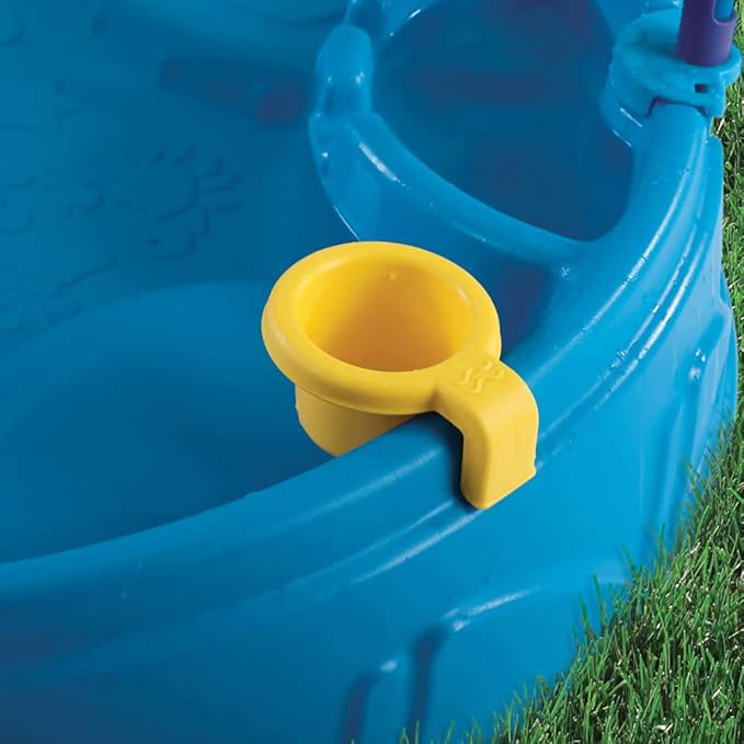 Step2 Play & Shade Pool, Kids Activity Pool with Umbrella, Summer Outdoor Toys, 7 Piece Toy Accessories, For Toddlers 2+ Years Old