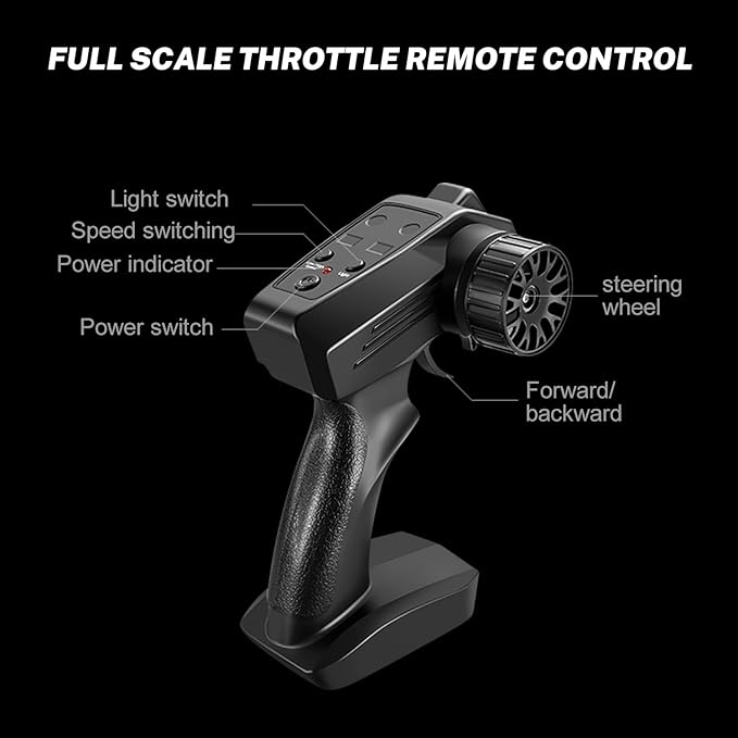 ACAMMZAR 1:16 RC Drift Car, 25KM/H 4WD High Speed Remote Control Cars for Kids, with LED Lights, Two Batteries, Extra Tires, Drift RC Cars for Adults, Green