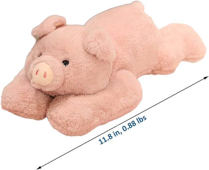 Weighted Stuffed Animals, Weighted Pig Stuffed Animal Toy Cute Pink Pig Plush Pillow for Adults Boys Girls, 11.8in