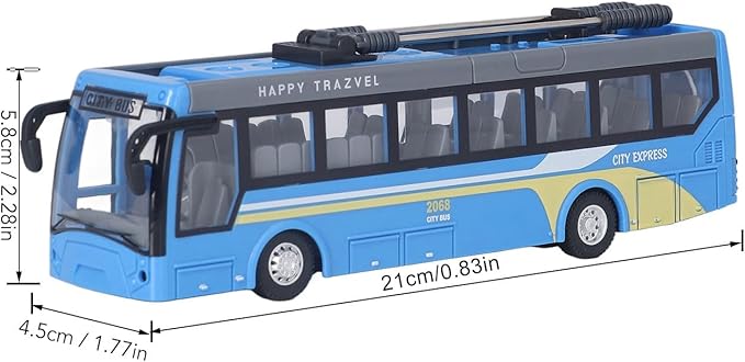 RC School Bus, 8.27 Inches Remote Control City Bus, Simulation All Directions Driving RC Car Electronic Vehicles for Children (Blue)