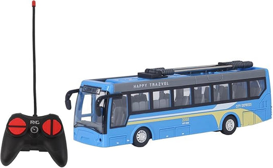 RC School Bus, 8.27 Inches Remote Control City Bus, Simulation All Directions Driving RC Car Electronic Vehicles for Children (Blue)