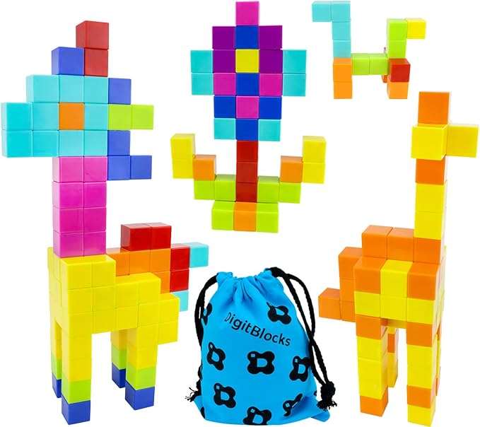 Magnetic Building Blocks for Kids 48PCS STEM Montessori Magnet Cubes in Bright Colors Educational Construction Toy Set Boys Girls Ages 3-9