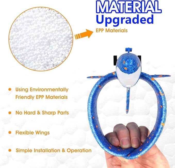 3 Pack Airplane Launcher Toy for Kids Led Light Foam Glider with Plane Launcher for Playing Outdoor Flying Toy for 3 4 5 6 7 8 9 10 11 12 Old Boys Girls Gift and Presents