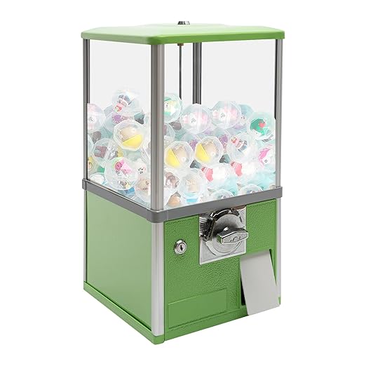 Vending Machine, 20.87Inch Height Candy Gumball Machine with Load Capacity Gumball Bank, Metal Candy Vending Machine for 1.77-1.97Inch Gadget,Portable Candy Dispenser Machine for Retail Shop (Green)