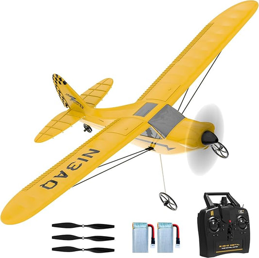 28℃ RC Plane 3 Channel Remote Control Airplane Trainer Sport Cub S2 with Propeller Saver&Xpilot Stabilization System,One-Key U-Turn Easy to Fly for Beginners, Kids, Adults, Yellow (761-14 RTF)