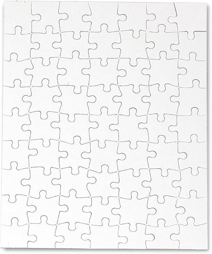 100 Blank Jigsaw Puzzles– 8.5 x 11 Inch, 63 Pieces Each – Hygloss DYI Party invites, Perfect for Decorating, Kids' Activities, Arts & Crafts or Party Favors - Puzzle Pieces to Draw On for Crafts
