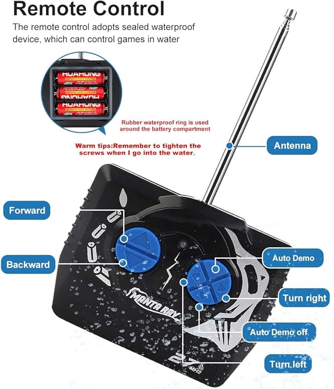 Pool Toys Remote Control Stingray Diving into Water High Simulation Robot Manta ray Lights Rechargeable Battery Remote Control Bathtub Summer Pool Toys Great Gift RC Boat for 8-12 Year Kids Pink