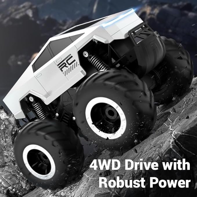 1:16 Scale 4WD Waterproof Cybertruck Remote Control Car - 2.4GHz All Terrain Off - Road Pick - up Truck for Hobby Enthusiasts (RC Cybertruck Standard)