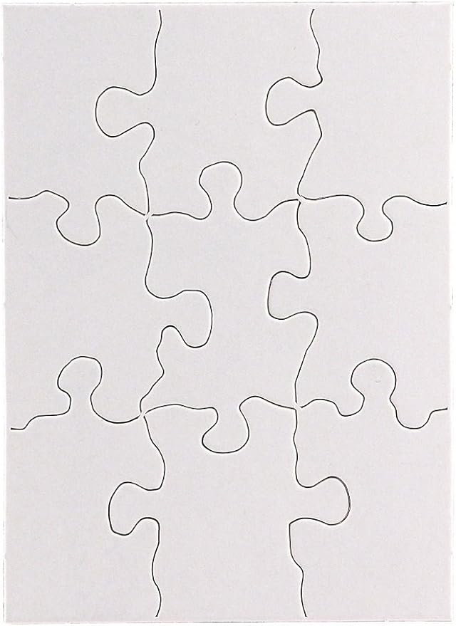 100 Blank Jigsaw Puzzles – 4 x 5.5 Inch, 9 Pieces Each – Hygloss DYI party invites, Perfect for Decorating, Kids' Activities, Arts & Crafts or Party Favors - Puzzle Pieces to Draw On for Crafts