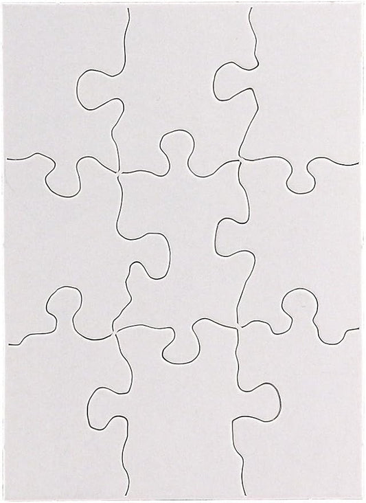 100 Blank Jigsaw Puzzles – 4 x 5.5 Inch, 9 Pieces Each – Hygloss DYI party invites, Perfect for Decorating, Kids' Activities, Arts & Crafts or Party Favors - Puzzle Pieces to Draw On for Crafts