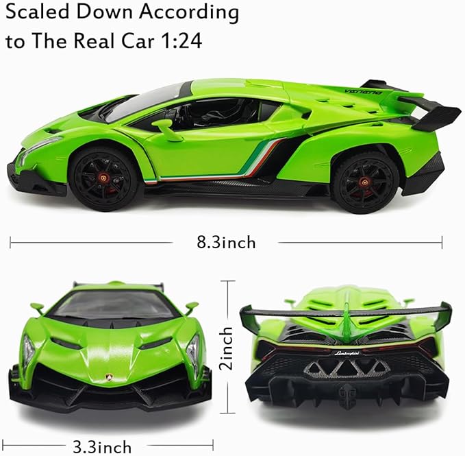 QUN XING Remote Control RC CAR Racing Cars Lambo Officially Licensed 1:24 Toy RC Cars Model Vehicle for Boys 5,6,7,8 Years Old, Green