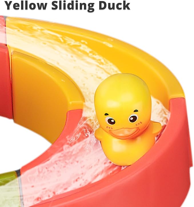 Duck Slide Toys, Bath Toys for Kids Ages 4-8, DIY Building Kit for Ages 5-7, Bathtub Time Birthday Gift for Toddler 3 + Year Old (51 PCS)