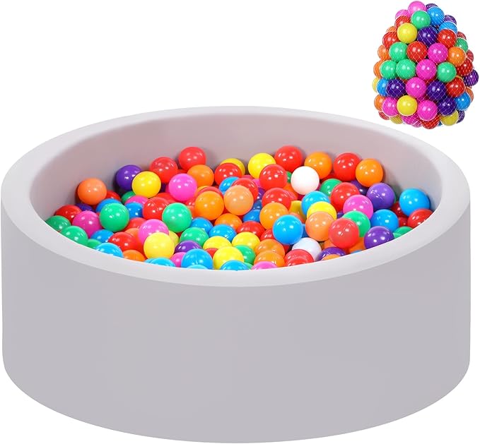 Foam Ball Pit for Toddlers with 100 Balls, Large Baby Ball Pit for Babies with Soft Memory Sponge, Indoor Outdoor Baby Playpen, Kids Play Ball Pool