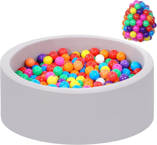 Foam Ball Pit for Toddlers with 100 Balls, Large Baby Ball Pit for Babies with Soft Memory Sponge, Indoor Outdoor Baby Playpen, Kids Play Ball Pool