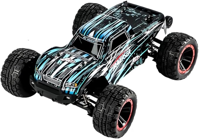 Double Delight Remote Control Car, 1:14 Scale RC Truck 38+ KM/H Speed, 2.4G All-Terrain Off-Road Truck Toy Gifts for Boys and Adults with 2 Rechargeable Batteries Provide 40+ Min Playtime (Blue)