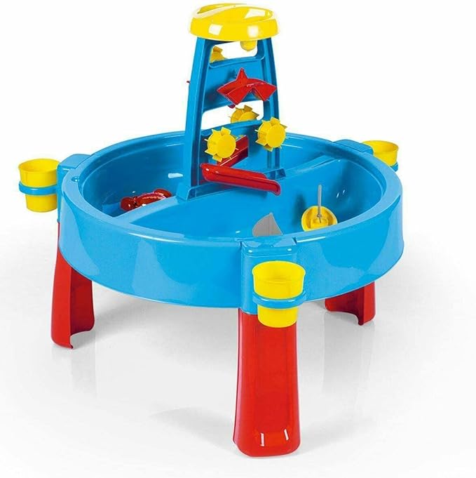 : 3-in-1 Activity Sand & Water Play Table – Blue & Red - Indoor & Outdoor Table W/Lid, Muti-Purpose, Craft Table, Store Toys, 29" H, Kids Ages 2-8