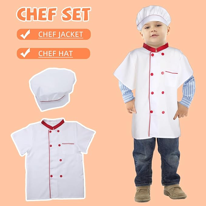 Vicenpal 4 Sets 12 Pcs Pretend Play Kids Costumes Set Christmas Gifts Role Play Costume Dress Costume for Kids Boys Girls