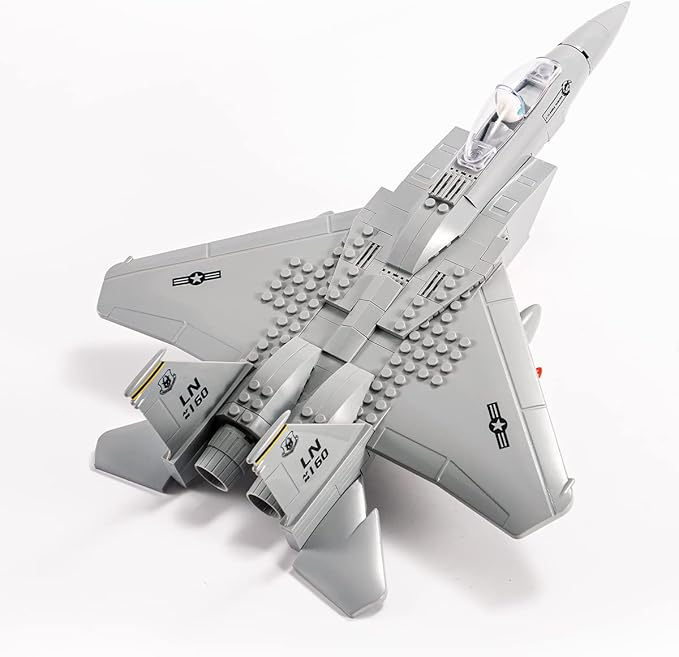 dOvOb Military F-15 Eagle Fighter Jet Building Blocks Set, Army Plane Toys as Gift for Kids or Adult (270 Pieces)