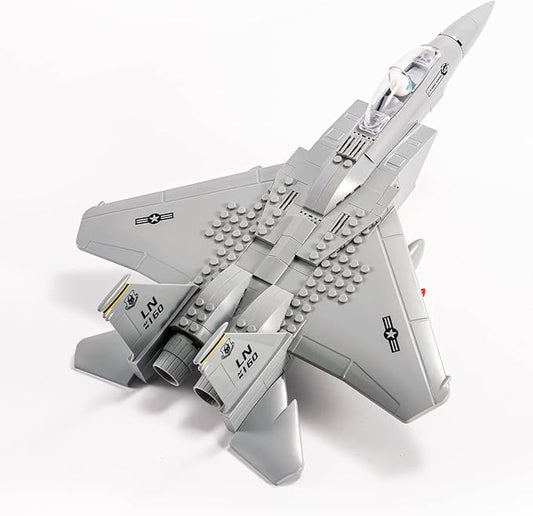 dOvOb Military F-15 Eagle Fighter Jet Building Blocks Set, Army Plane Toys as Gift for Kids or Adult (270 Pieces)