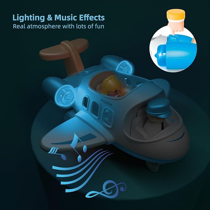 Kids Airplane Toy with Sound and Light, Mini Airliner for 18 Months to 5 Years Old Boys Gift