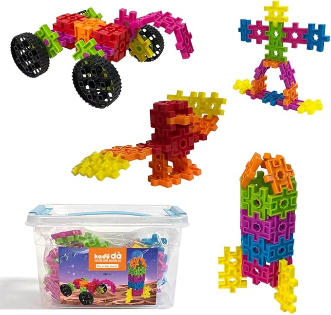 Incredibly Interconnectable Toys KADU DA Out of This World 78 Piece Set - STEM/STEAM Building + Construction Toy, for Open + Imaginative Play