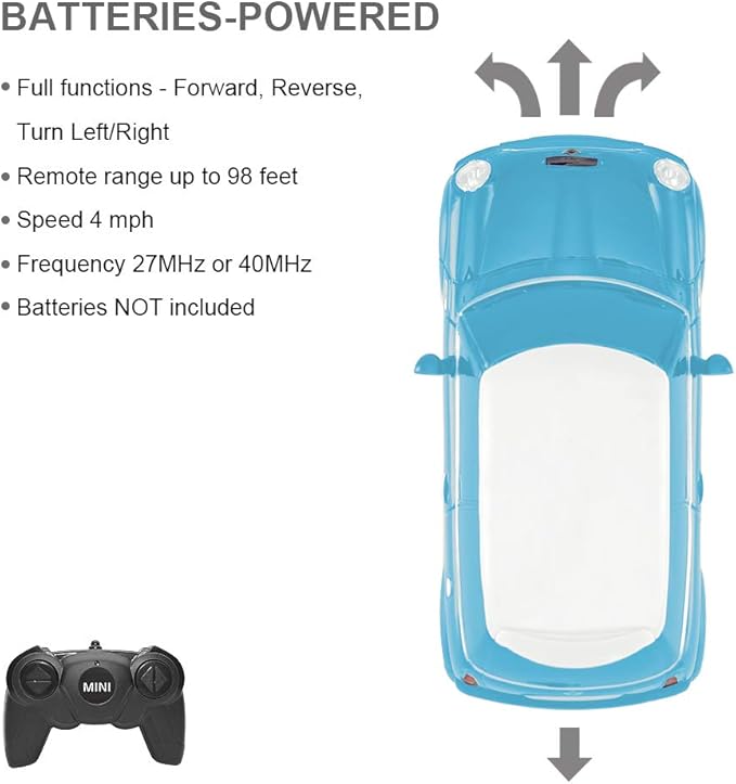 RASTAR 1:24 RC Cars Toy Mini Cooper Car for Kids Mini Cooper S Remote Control Car - Blue