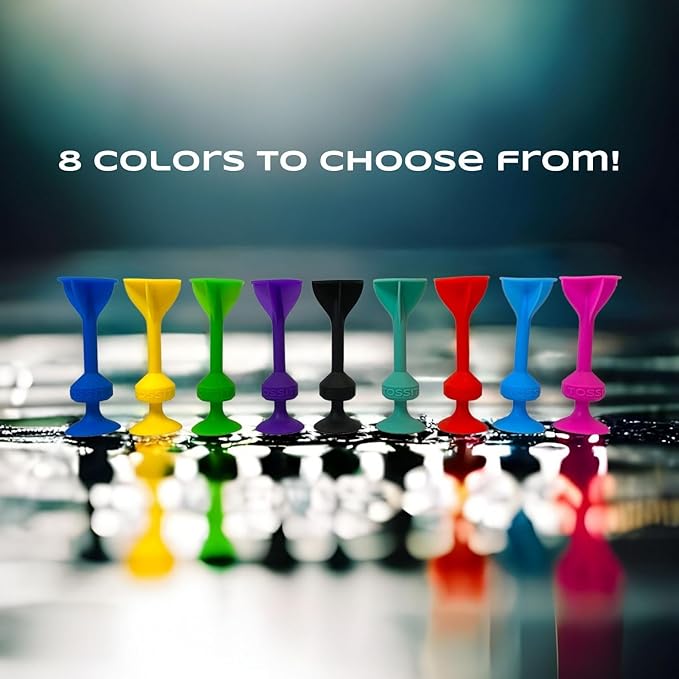 TOSSIT Game Suction Cup Darts, Toss Game Perfect Family and Party, Silicone Throwing Game for Backyard, Indoor and Outdoor Fun, Family Pack, Pink Light Blue Purple Green