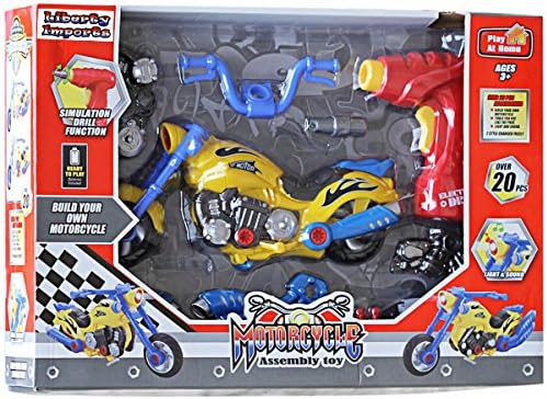 Liberty Imports Kids Take Apart Toys - Build Your Own Toy Motorcycle Vehicle Construction Playset - Realistic Sounds and Lights with Tools and Electric Power Drill
