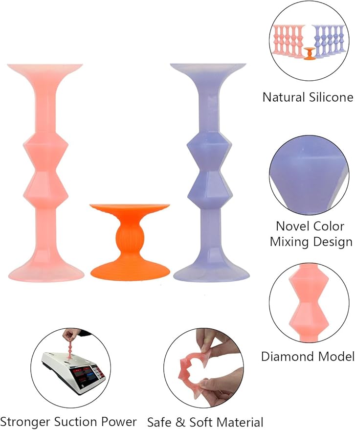 11Pcs Diamond Styled Valentine's Day Silicone Suction Cup Dart Game Pictionary Game for Family Party (Solid Color)