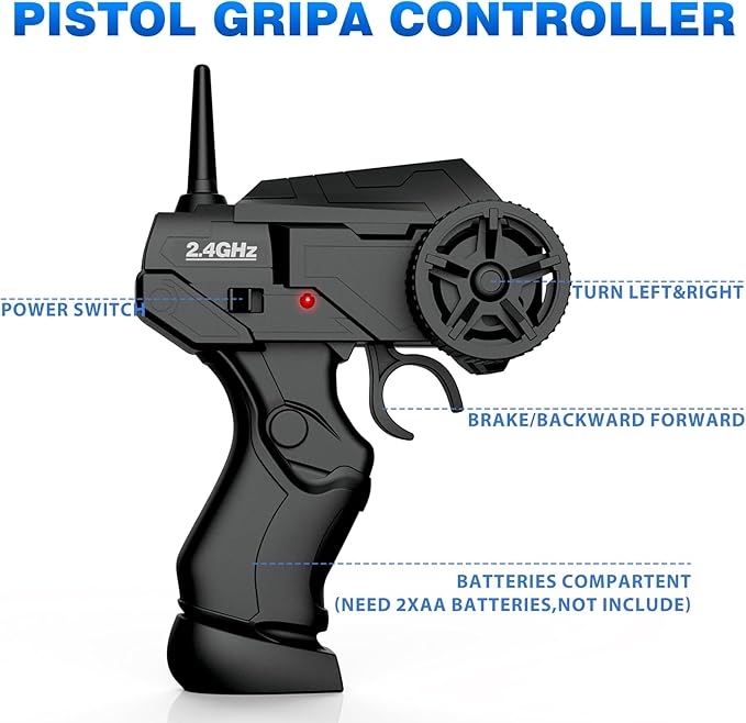 Remote Control Car RC Drift Car, 1/24 RC Car 2.4GHz 4WD RC Drift Racing Car High Speed RC Cars with Cool Lights, Rechargeable Battery and Extra Tires Toys for Kids (White)