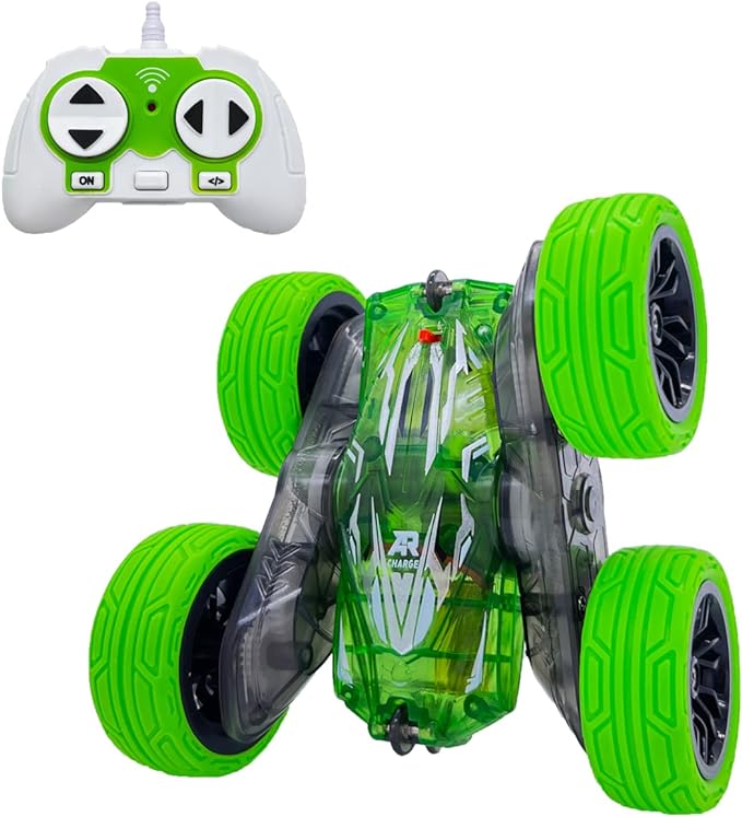 Threeking 1:43 Small Rc Stunt Car Remote Control Cars Toys 360-degree Tumbles Rotating Double-Sided Driving Car Toy Presents Gifts for Boys/Girls Ages 6+