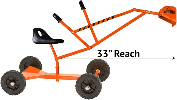 and Roll Special Edition Sandbox Sand Digger Excavator Crane with 360 Degree Rotation Base for Children 3 Years Old and Up, Orange