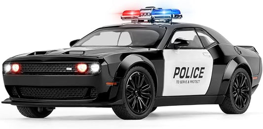 SASBSC Police Car Toys for Boys Age 3-12 1:22 Hellcat Toy Cars Diecast Metal Car Model with Light & Sound Collectable Muscle Cars for Kids 3+ Year Olds
