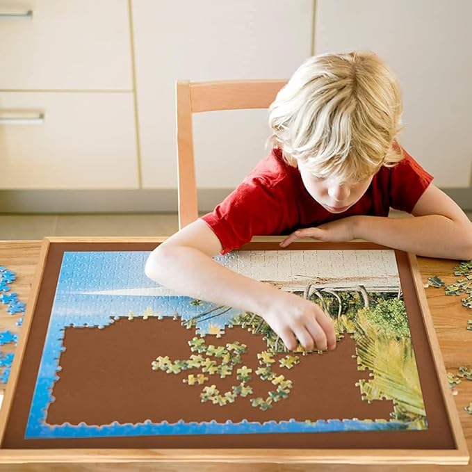 Puzzle Tables with Cover, Jigsaw Puzzle Board 1500Pcs Puzzle Table with 6 Removable Storage and Sorting Drawers 26 inch x 35 inch Smooth Plateau Fiberboard Work Surface for Games and Puzzles
